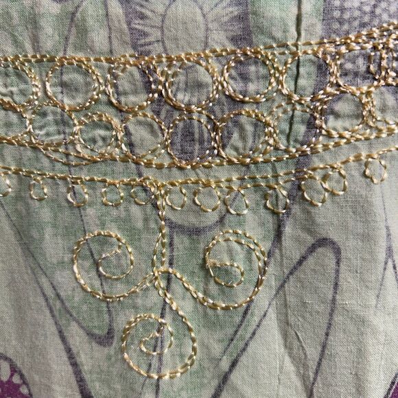 Unisex African Dashiki Tunic – Green and Purple Wax Print – Traditional Boho Fit - Picture 14 of 16